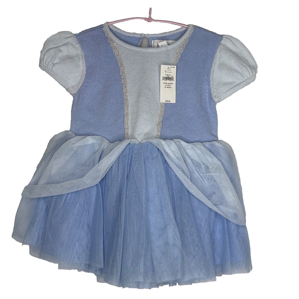 NEW Baby Gap Cinderella Dress Knit Tulle Costume Blue Size 12-18 Months NWT
